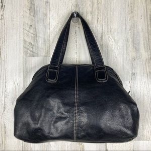 Michael Kors large black pebbled leather satchel